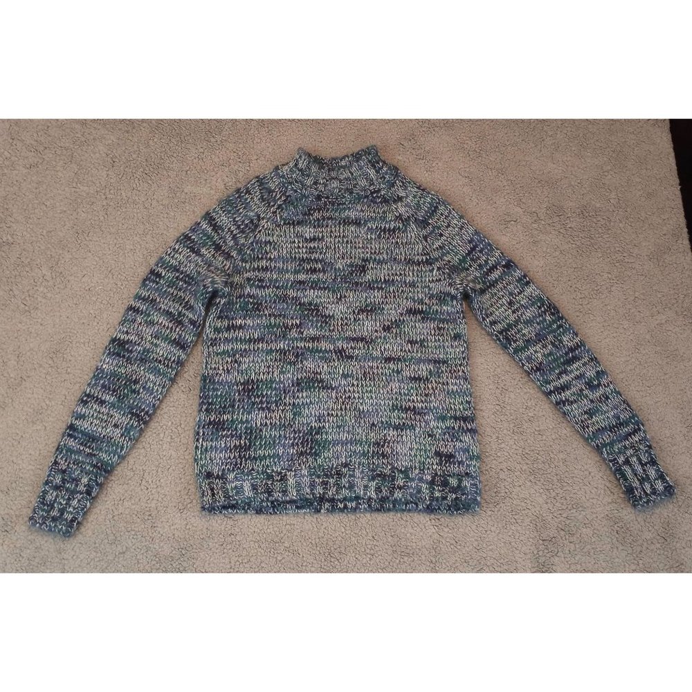 a.n.a A New Approach Womens XS  Mock Neck Sweater Blue Spacedye